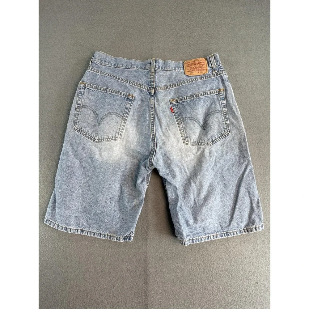 Levi's 569 Shorts Mens 34 Light Wash Blue Denim Loose 11 Inseam Casual Summer